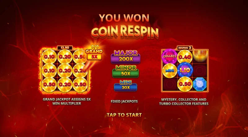 Blazing Coins Deluxe কয়েন রেস্পিন