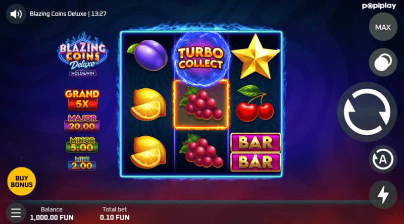 Blazing Coins Deluxe খেলার স্ক্রিন